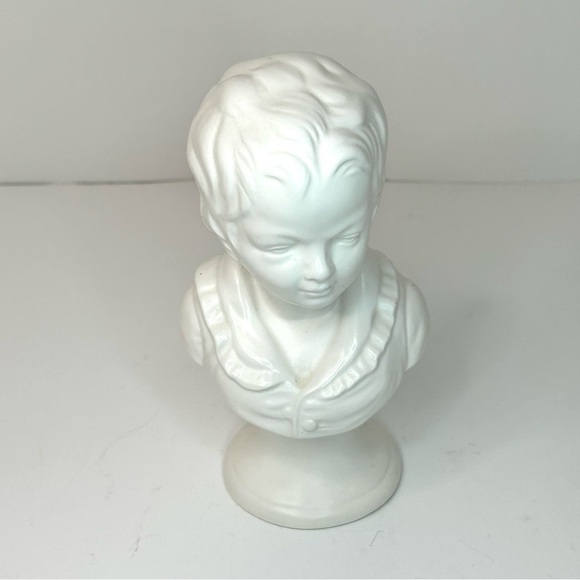 Vintage Boy Ceramic Bust Classic White - Picture 7 of 10